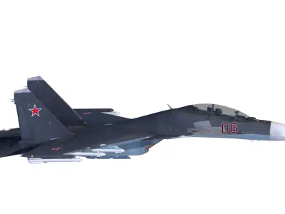 Soukhoi Su-30 Rigged Animated With Weapons Game Ready Low-poly 3D model