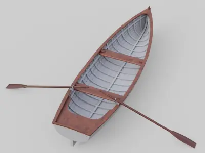 Rowboat 1B Low-poly 3D model