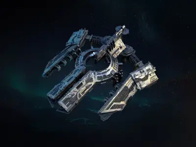 Next generation spaceship spacecraft Low-poly 3D model