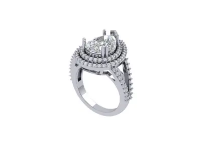 Pear Art Deco Ring 3D print model