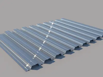 Metal Floor Decking Low-poly 3D model