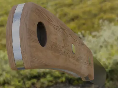 Tourist knife Hunting knife with textures and UVs 3D model