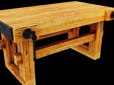 Workbench with Vises Low-poly 3D model