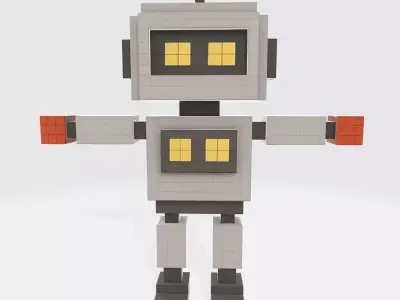 Robot Character N19 Low-poly 3D model