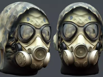 Gas mask helmet 3d model military combat Low-poly 3D model Low-poly 3D model purchase