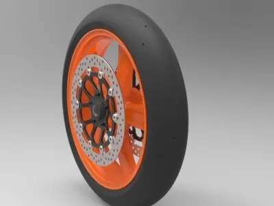 Front wheel from Top fuel bike 3D model