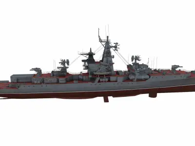 Kresta 1-class cruiser Low-poly 3D model