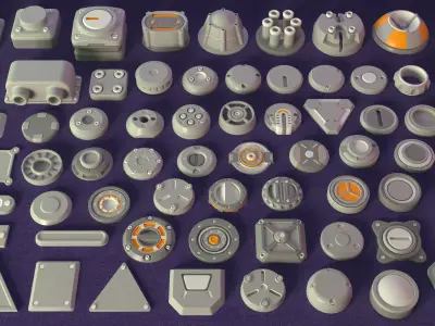 Industrial Kitbash-7 - 65 pieces 3D model