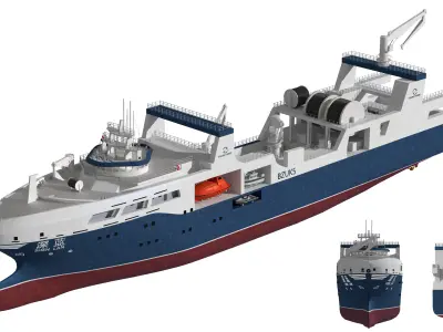 Deep Blue a Fishery Harvesting and Processing Vessel Research 3D model