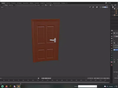Doors wooden door Free low-poly 3D model