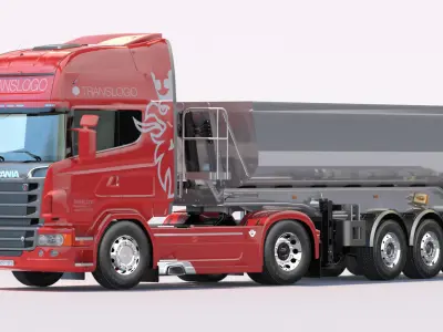 Euro Truck with Aluminium Dumper 3D model