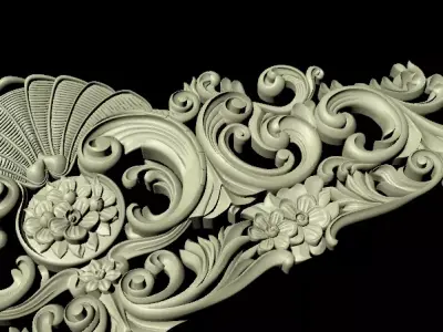 Central decor ornament for furniture 3D model 1162
