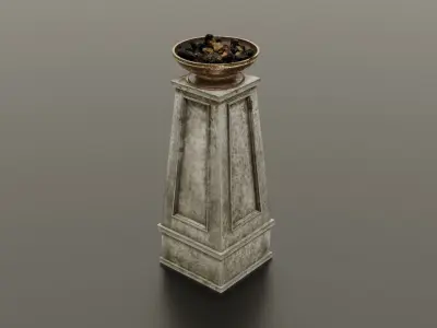 Fire column Low-poly 3D model buy
