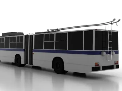 Trolleybus JUMZ-T1 1995 Low Low-poly 3D model