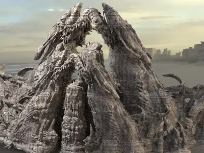 Dragon Stone Ruin Rock Arch 3 3D model