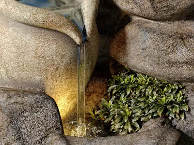 Decorative Outdoor Rock Stone Sculptures Fountain For Garden  3D model