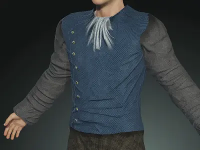 Napoleonic civilian 1812 Low-poly 3D model
