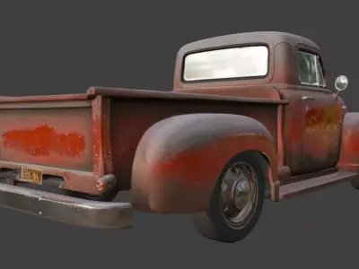 Vintage Rusty Pickup Truck 3D Model 3D model 38