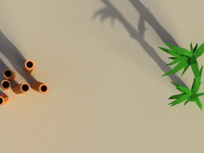 Low Poly Bamboo Trees Low-poly 3D model