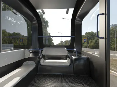  Driverless Bus Low-poly 3D model