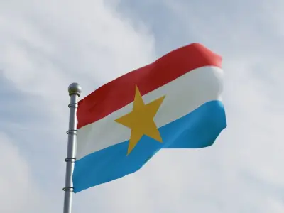 Animated Myanmar Flags 3D model