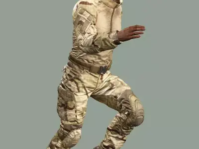 US Soldier Rigged GAME READY 01 Low-poly 3D Model 3D model