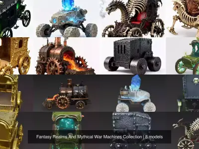 Fantasy Realms And Mythical War Machines Collection 3D Model Pack
