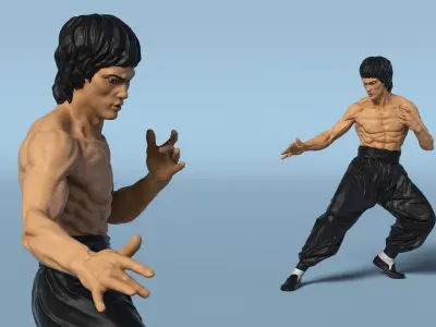  Toy Bruce Lee in Martial Pose 