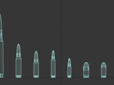 AAA Ammunition Pack - exact measurements - PBR - low-poly Low-poly 3D model