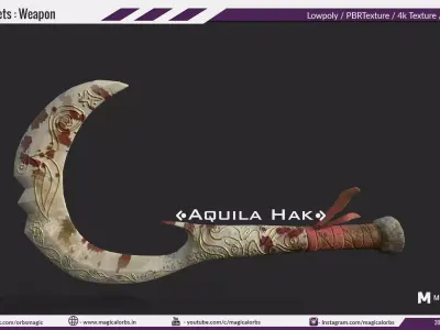 Weapon -  Aquila Hak  PRB Model Free low-poly 3D model