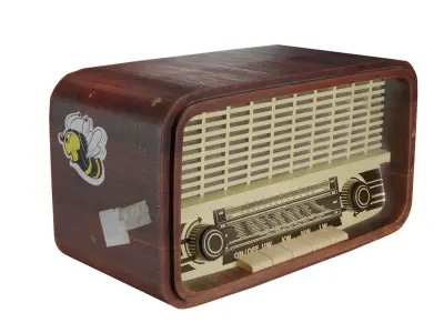 Old Vintage Radio Game Ready Low-poly 3D model