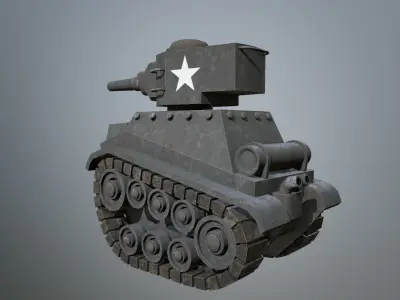 Tank 01 PBR  Low-poly 3D model