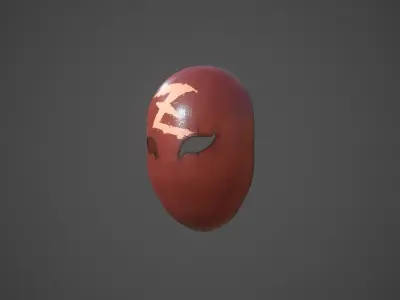 Red Mask Low-poly 3D model
