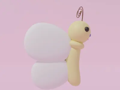 Cartoon Cute Butterfly 5 3D model