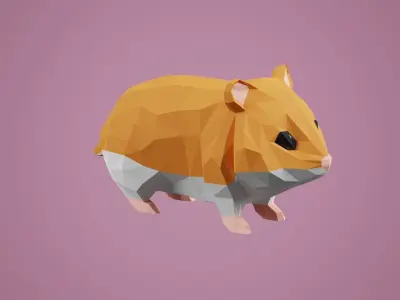 Stylized Hamster Low-poly 3D model