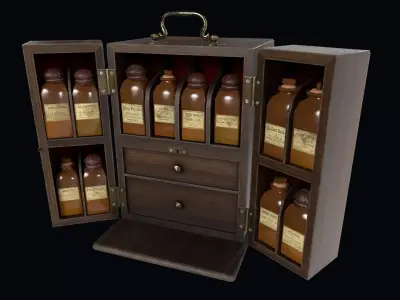 Apothecary Box Low-poly 3D model