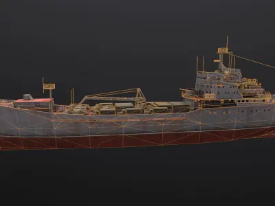 Alligator-class landing ship Low-poly 3D model