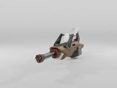 Mini chain gun - Planetside 1 Low-poly 3D model