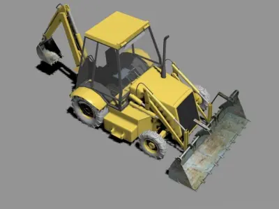 JCB 3D Model backhoe Free 3D model