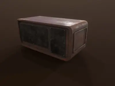 Old radio receiver Low-poly 3D model
