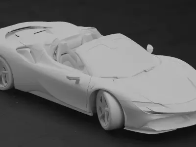 Ferrari SF90 Spider Fully rigged Low-poly 3D model