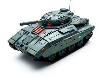 Futuristic Combat Tank Model Pack Low-poly 3D model