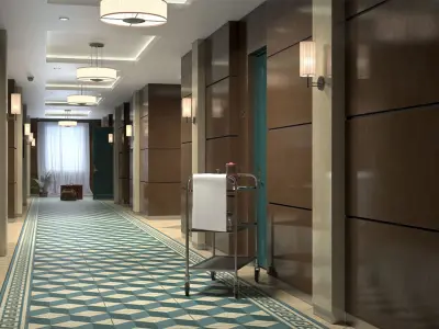 Hotel Corridor 3D model buy