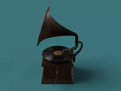 GRAMOPHONE BROWN Low-poly 3D model