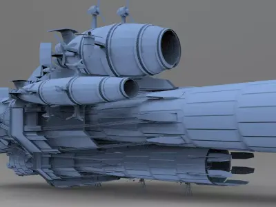 Grand Sci fi Airship Space design 7  3D model
