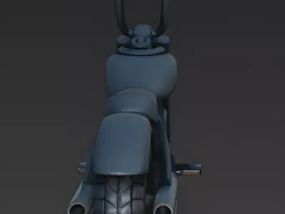 Stylized Cartoon Toy Chopper Black Motorcycle 3d model Low-poly 3D model