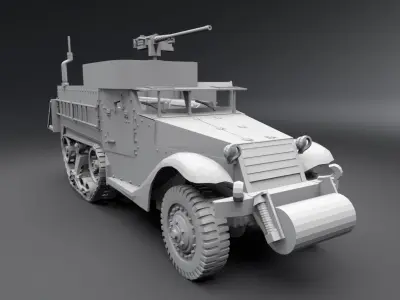 M3 Half Track Scale model 3D print model