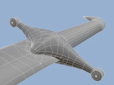 Scimitar curved sword Low-poly 3D model