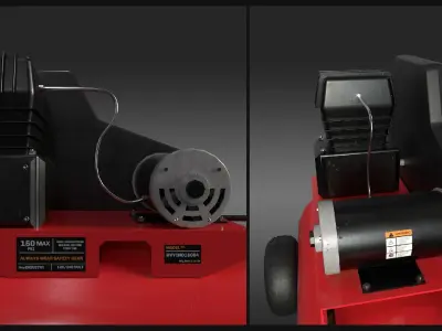 Air Compressor Low-poly 3D model 5