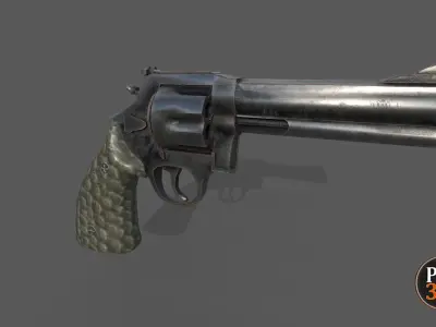Old Revolver Version 1 Low-poly 3D model